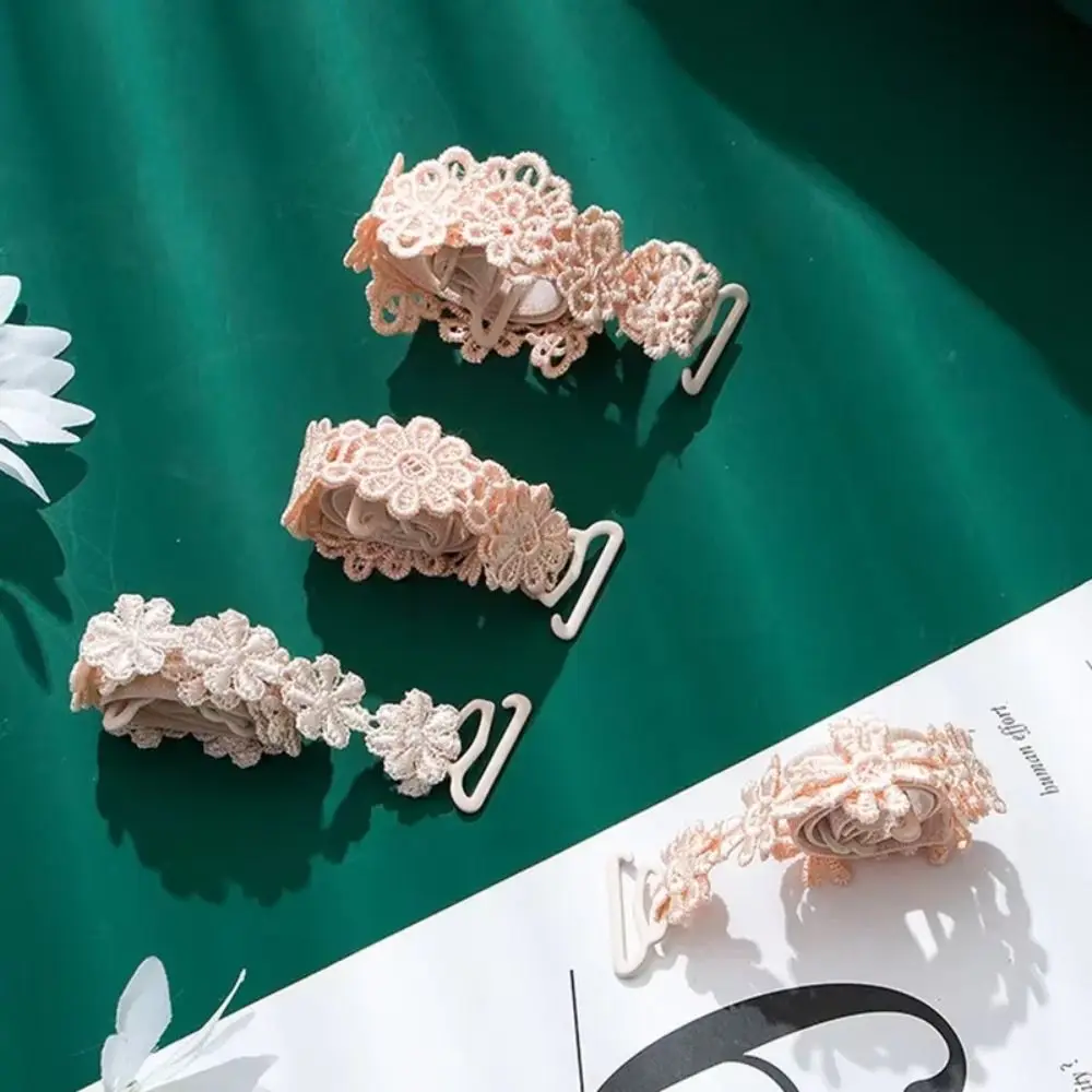 1Pair Hollow Lace Bra Straps Seamless Adjustable Interchangeable Bra Straps Flowers Non Slip Invisible Bra Straps