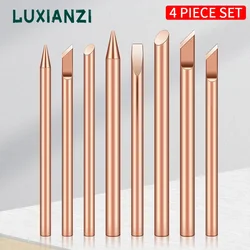 LUXIANZI 4pcs External Heat Soldering Iron Tip B C D K Pure Copper Solder Head 30w 40w 60w Replacement Tip Welding Repair Tools