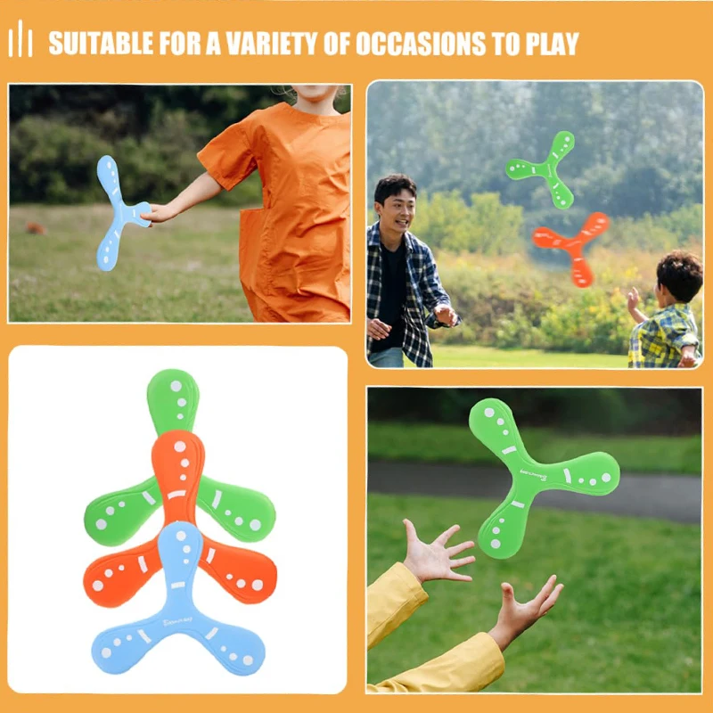Kids Starter Soft Flying Three-leaf Boomerang Returning Toy Outdoor Flying Boomerang Sports Game Toy