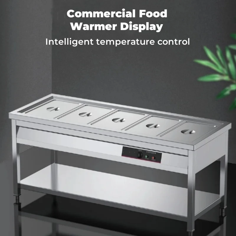 Food Warmer ering Display Stainls Steel Bain Marie Buffet Stove 4 Grid Chafing Dish Heating