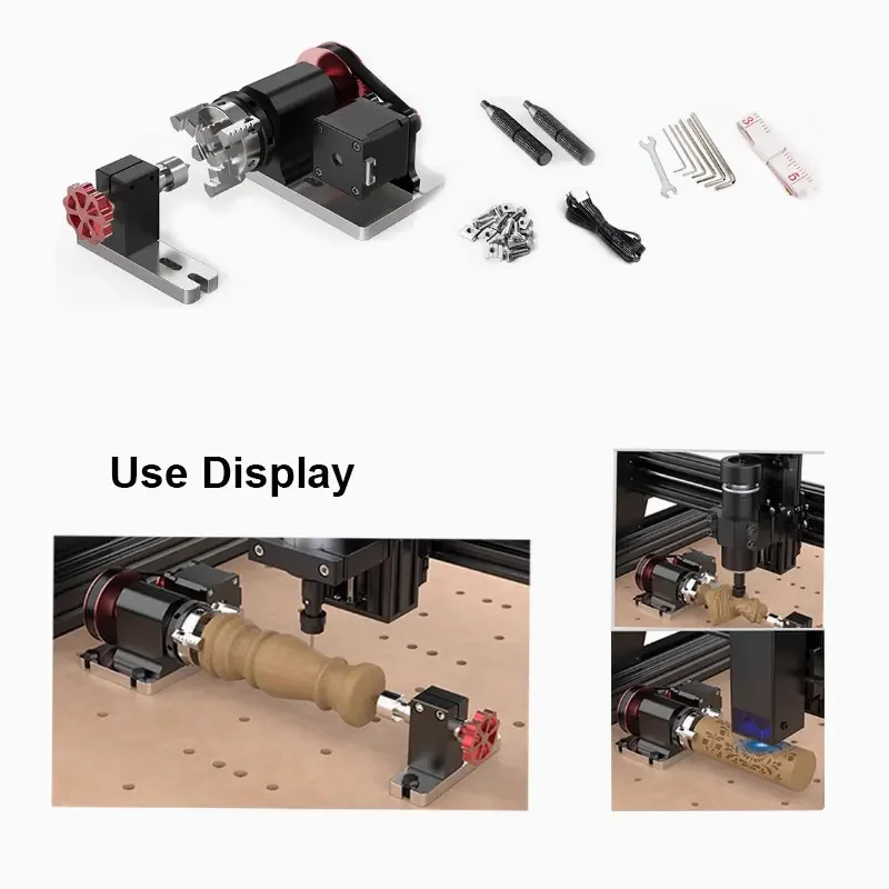 4th Axis Rotary Axis Module For TTC450 Laser Milling Machine 3-Jaw Chuck Structure Rotary Axis Clamp Diameter 4-60mm