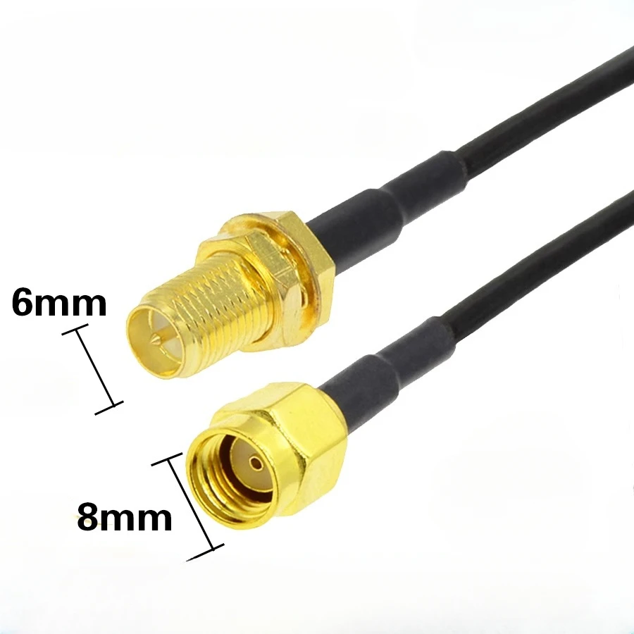 SMA Male to RP-SMA Female Bulkhead RG174 WiFi Router Antenna Extension Coaxial Cable for WiFi Router Wireless Network Card