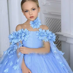 Flower Girls Wedding Bridesmaid Party Princess Dress Girl Floral Lace Summer Evening Prom Gown Kids Formal Birthday Tutu Dresses