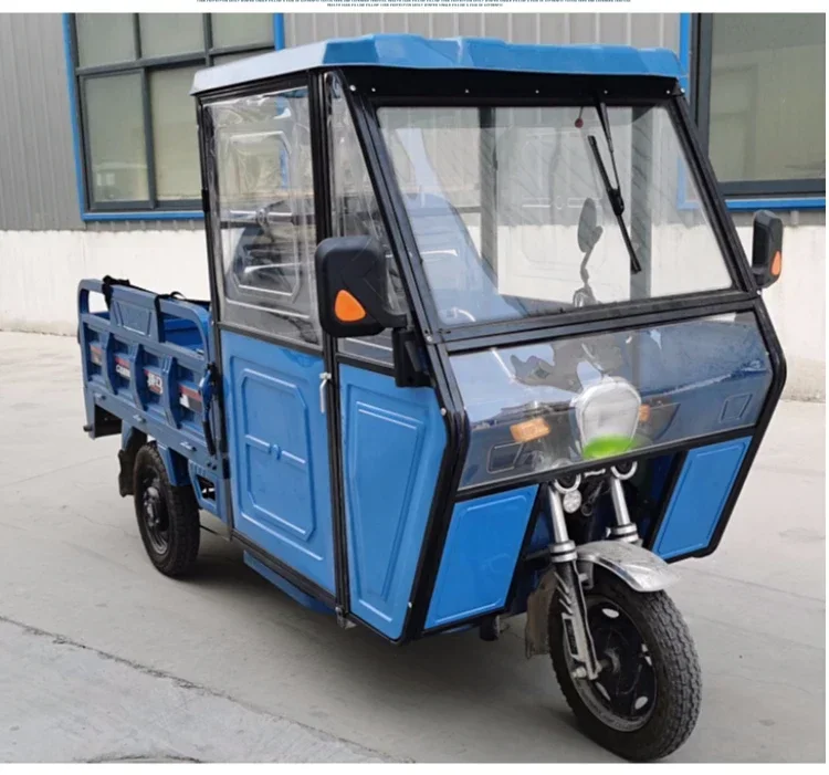 Electric tricycle canopy, fully enclosed canopy, iron sunshade, front cab
