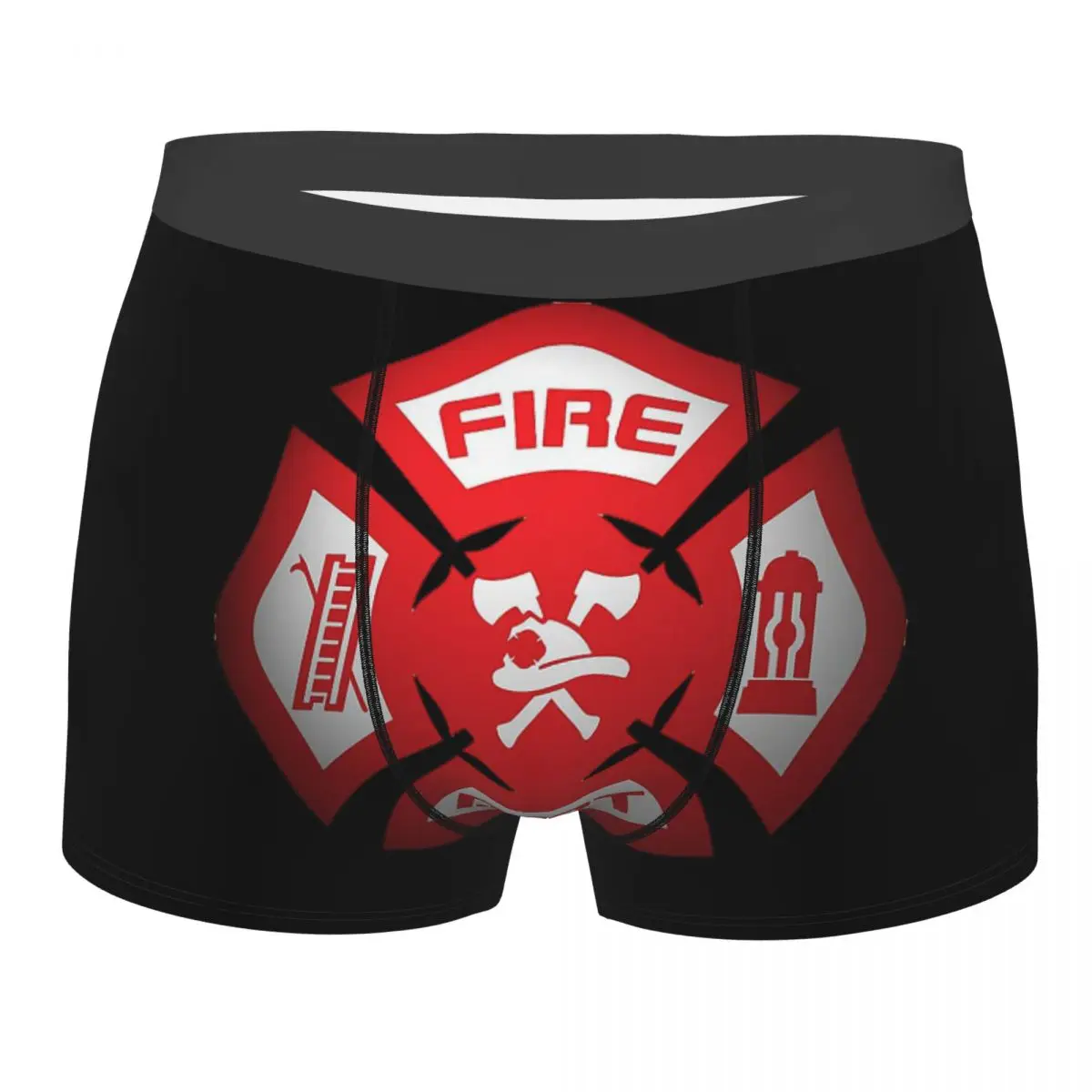 Calzoncillos Bóxer con insignia del departamento de bomberos para hombre, calzoncillos especiales muy transpirables, pantalones cortos con estampado 3D de alta calidad, Idea de regalo