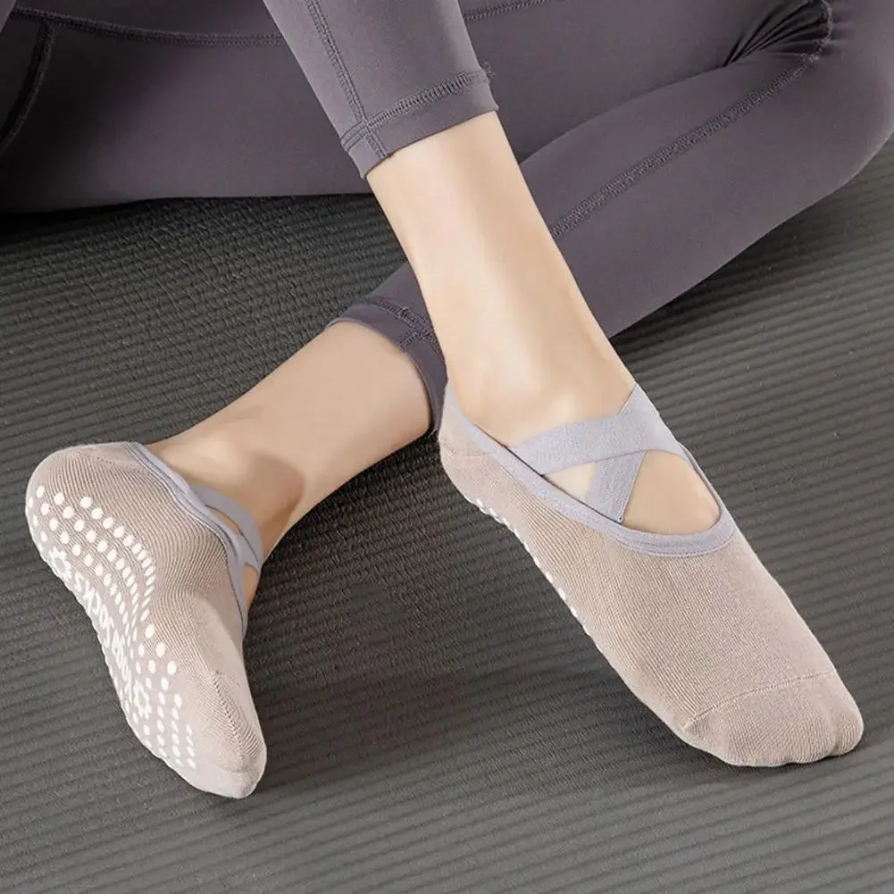 Anti-Slip Yoga Socks for Women - Breathable Backless Grip Socks for Ballet, Pilates, Barre & Dance Non-Skid Sports Socks