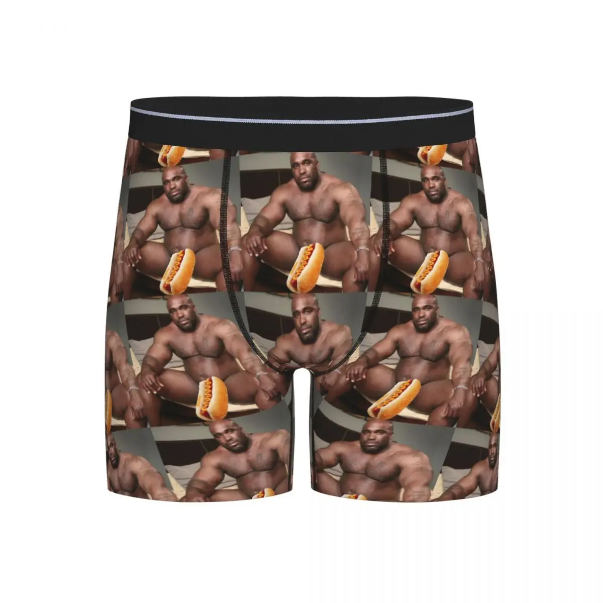 

Long Boxer Underpants Shorts Wood Sitting On Bed Barry Wood Black Guy Meme Panties Male Soft Underwear for Homme Man Gifts