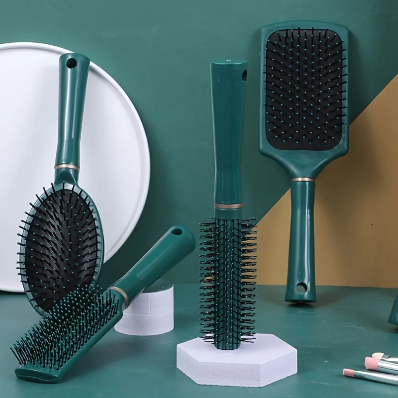 Hairdressing Comb Set, Air Cushion Massage Comb, Detangling Hair Brush Round Curling Brush, Multi-functional Styling Comb Loofah