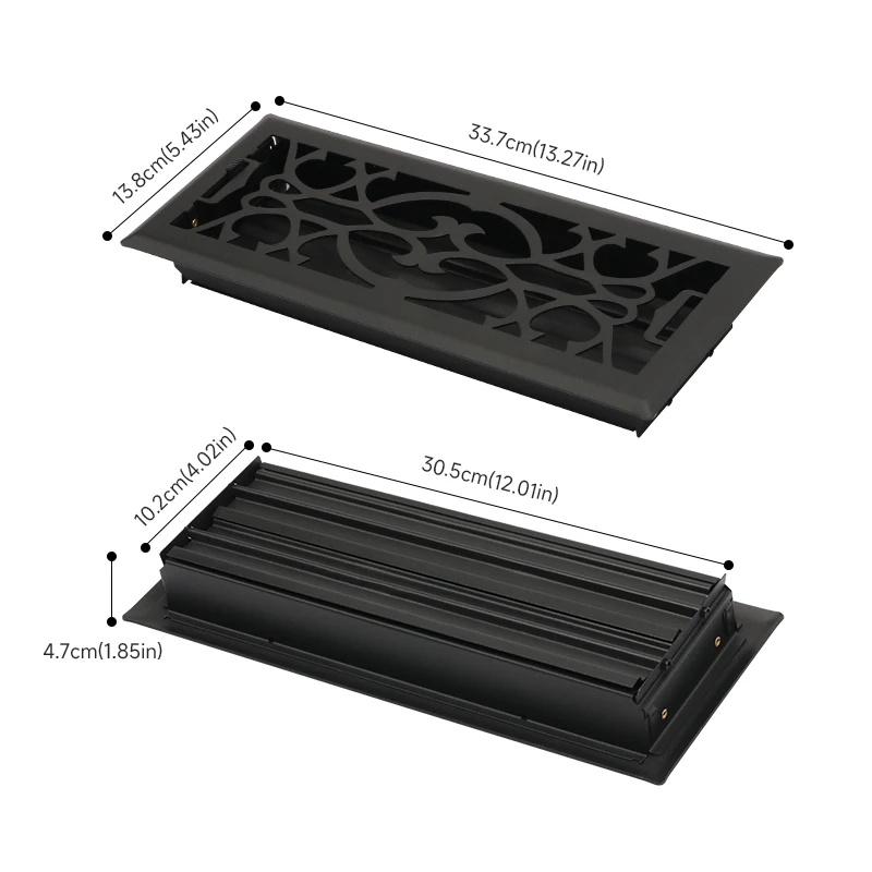 Floor Ventilation Opening, 4×12in, Household Floor Ventilation Grille, Durable, Suitable for Living Rooms, Bedrooms and Offices