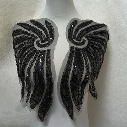 Multicolor sequin embroidery Gauze wings sewing nail bead clothing  collar lace DIY decorative clothing accessories lace fabric