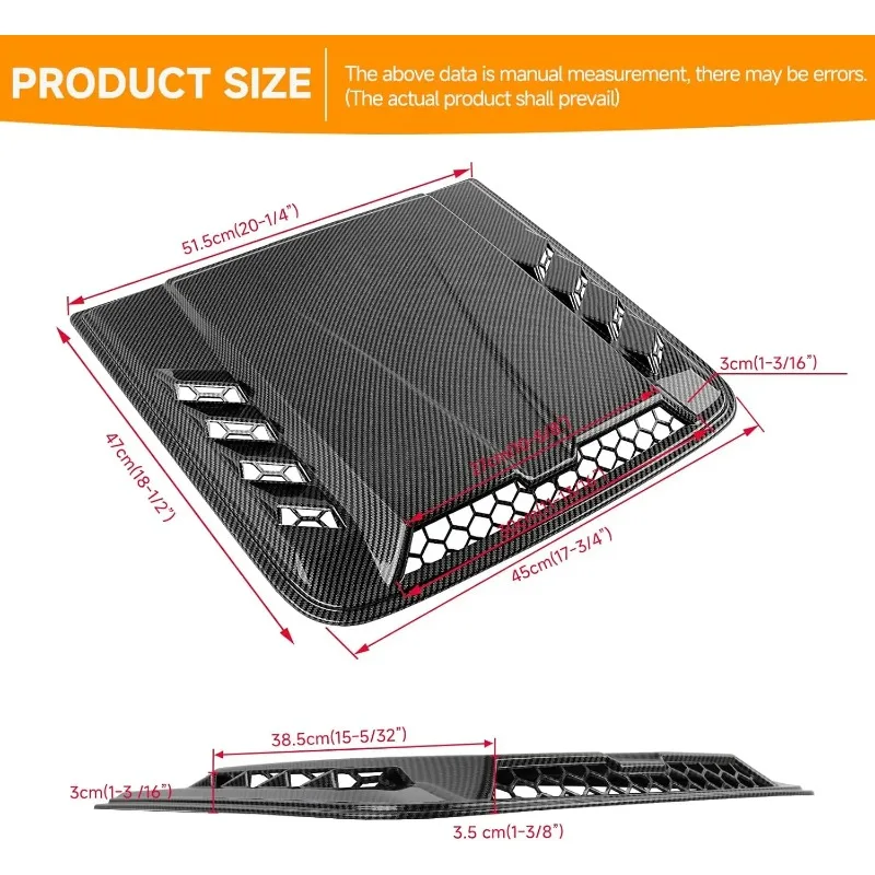 Upgrade Black Front Bonnet Hood Vent Cover Car Exterior Accessories for Chery JETOUR Traveller T2 Auto Accessories Decoration