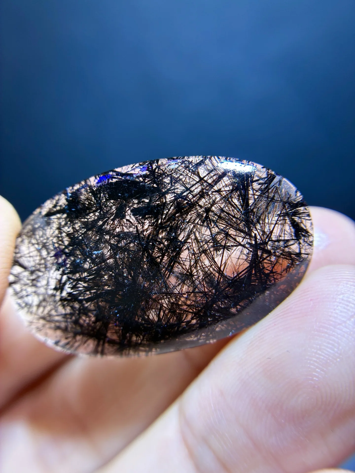 

Natural Black Rutilated Quartz Round Pendant 35.8/22.4/5mm Oval Rutilated Quartz Jewelry Women Brazil AAAAAAA