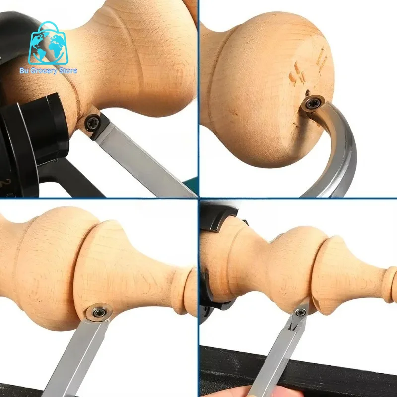 Lathe Cutting Tool Kit Carbide Tip Chisel Aluminium Grip Rod Wood Craft Turning Cutter Woodworking Carving Gear