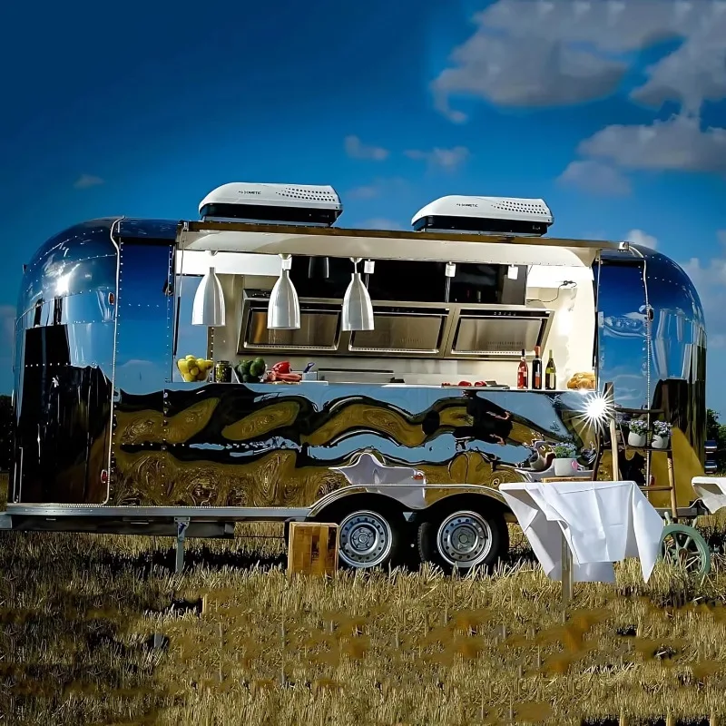 Large Mobile Food Truck Spacious Catering Trailer with Multiple Cooking Stations for Big Food Business