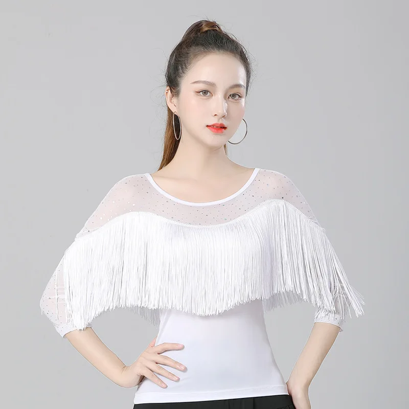 Tassel Rumba Samba Ballroom Salsa Tango Dance Tops Women Square Dance Costume National Standard Ballroom Latin Dance Clothes