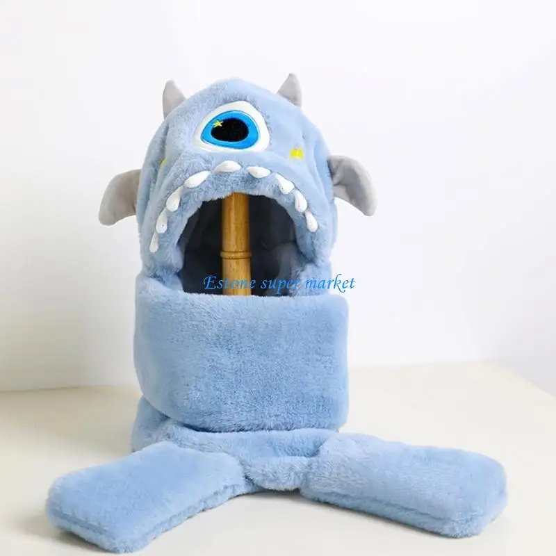 

090b капюшона earflap caps шарф -рукавицы милые мультипликационные мультипликации одноразовые в форме зимних шарф