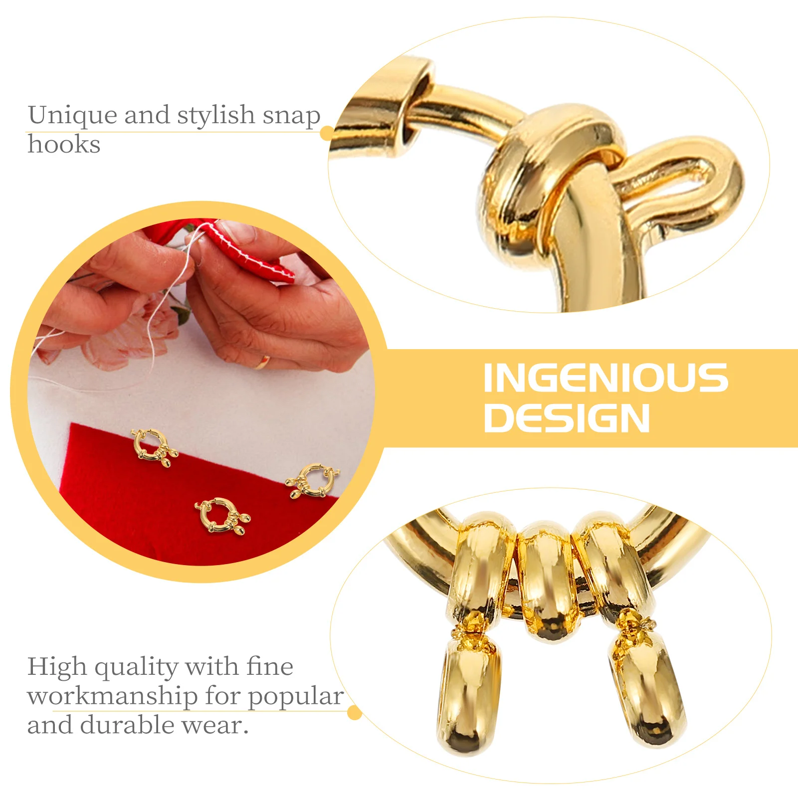 10Pcs Stainless Steel Gold Spring Clasps Durable Bracelet Snap Hooks Jewelry DIY Accessories Craft Supplies Gift