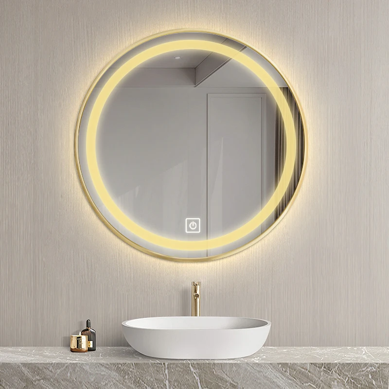 

Led Smart Bathroom Mirror Lights Bright Touch Round Vanity Bathroom Mirror Anti Fog Espejo Pared Shower Accessories CC50BM