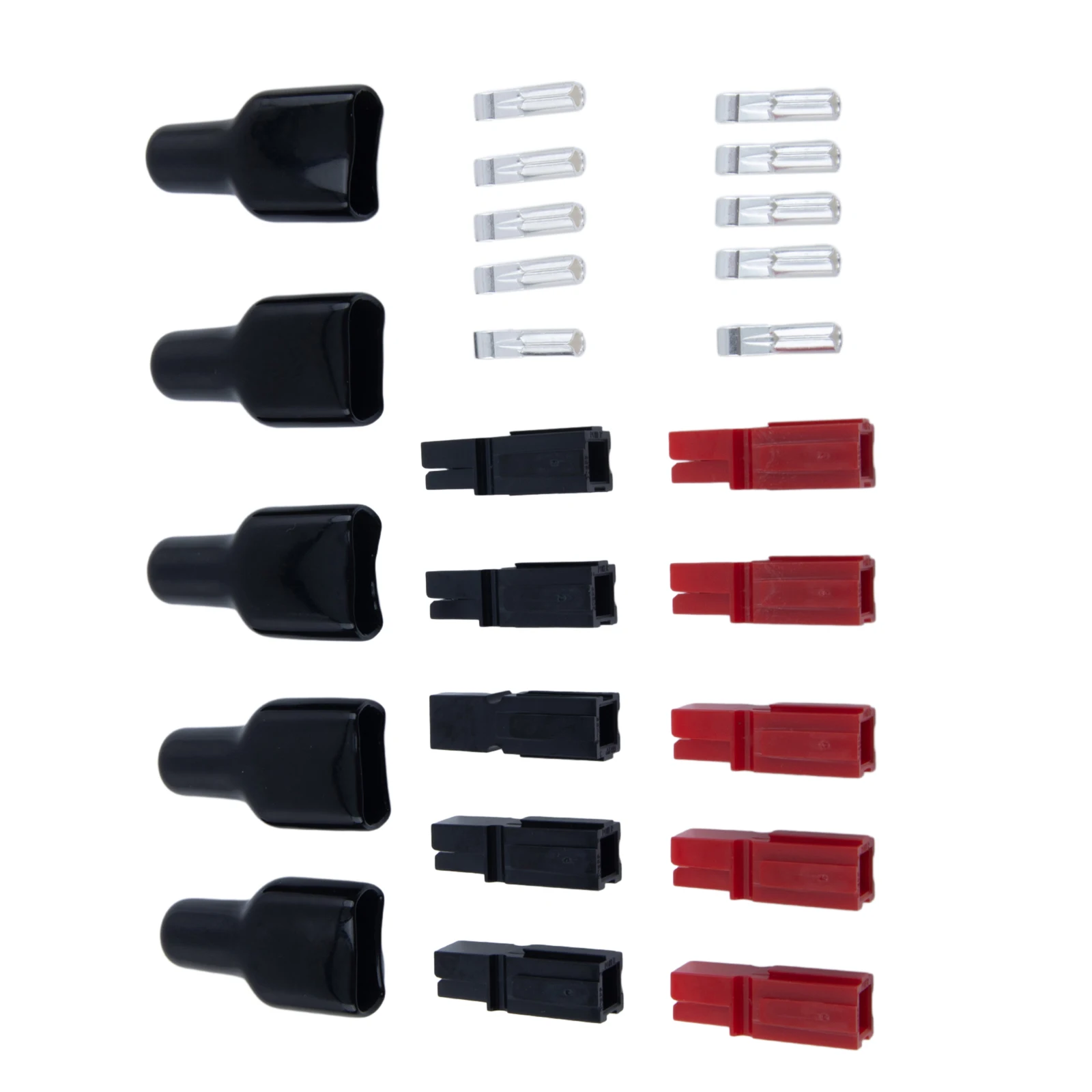 5 Pairs 30AMP For Anderson Style Connector Rubber Black Cover Sleeves Disconnect Winch Electrical-Power Cables Connectors 600V