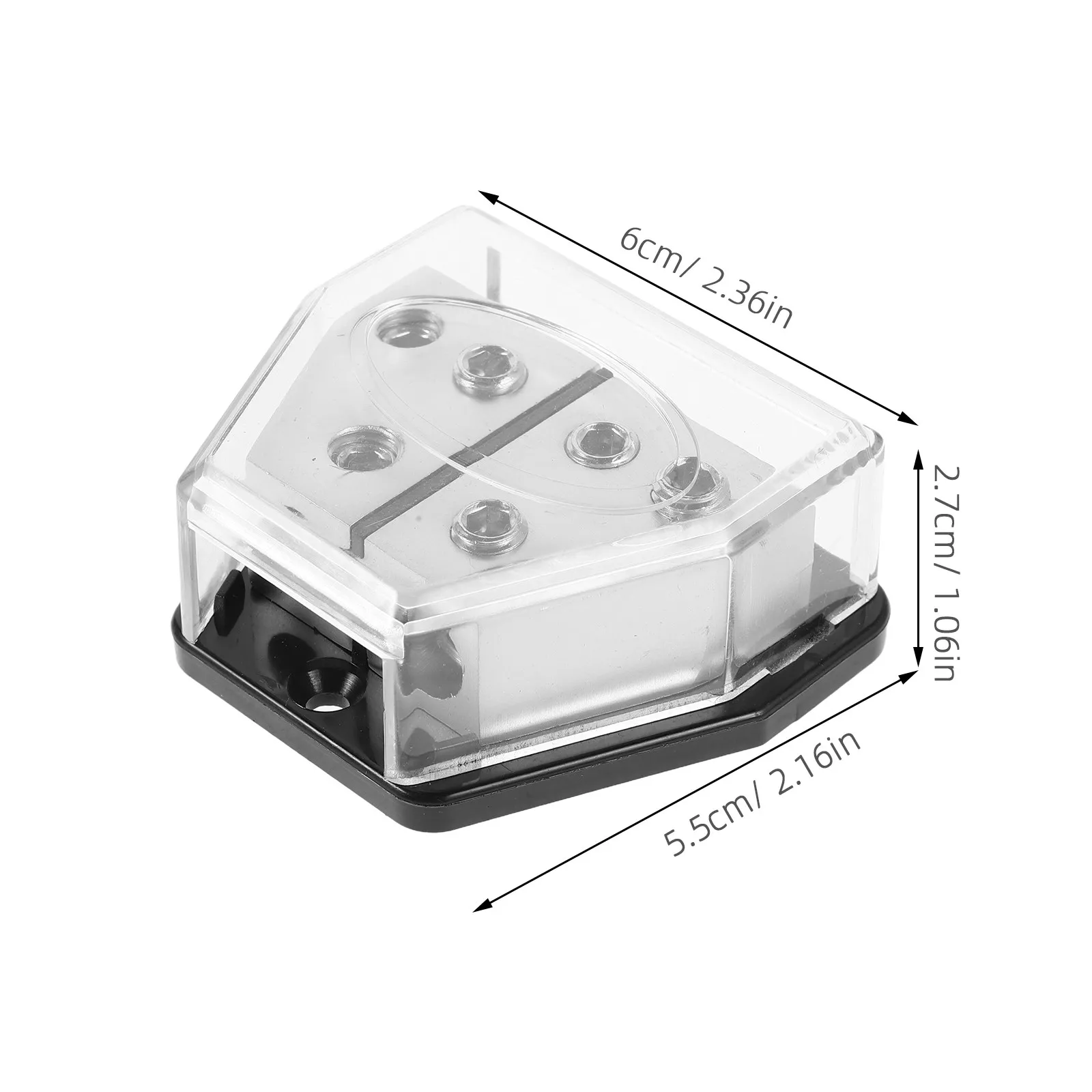 Car Audio Amplifier Power Splitter 6 Way Power Distribution Block 2 Gauge in 4 Gauge Out for Vehicle Stereo and Amplifier Setup