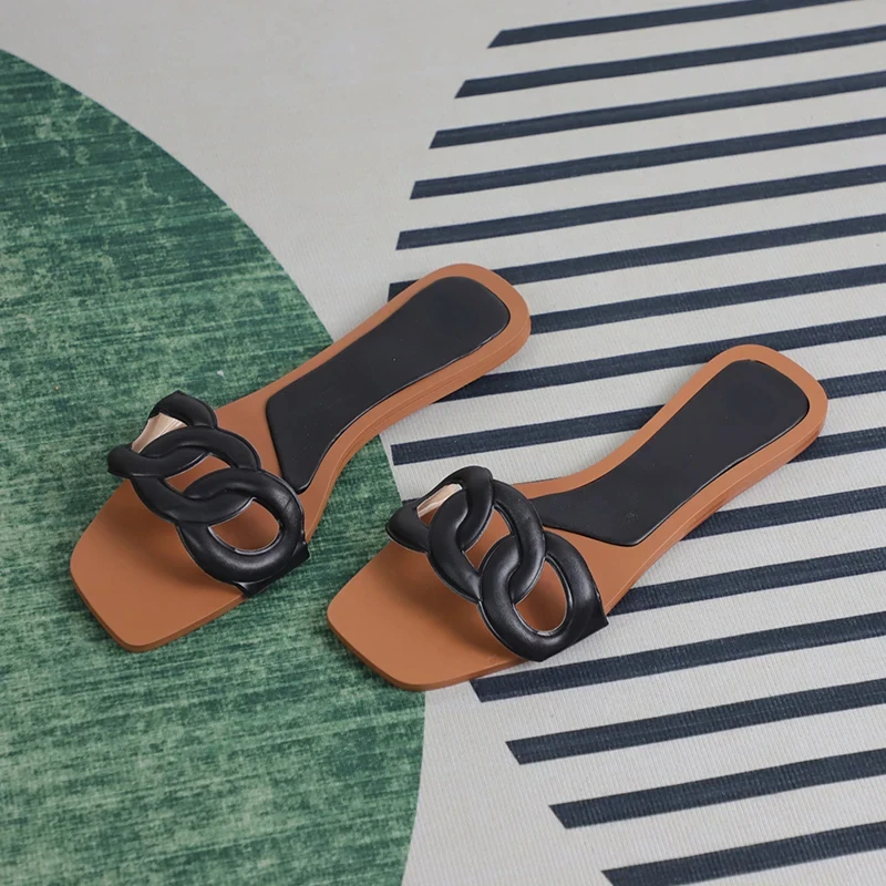 Z Brand Fashion Flat Bottom Women\'s Sandals Breathable Design Summer Beach Slides Shoes Gold Black Comfortable Outside Slippers