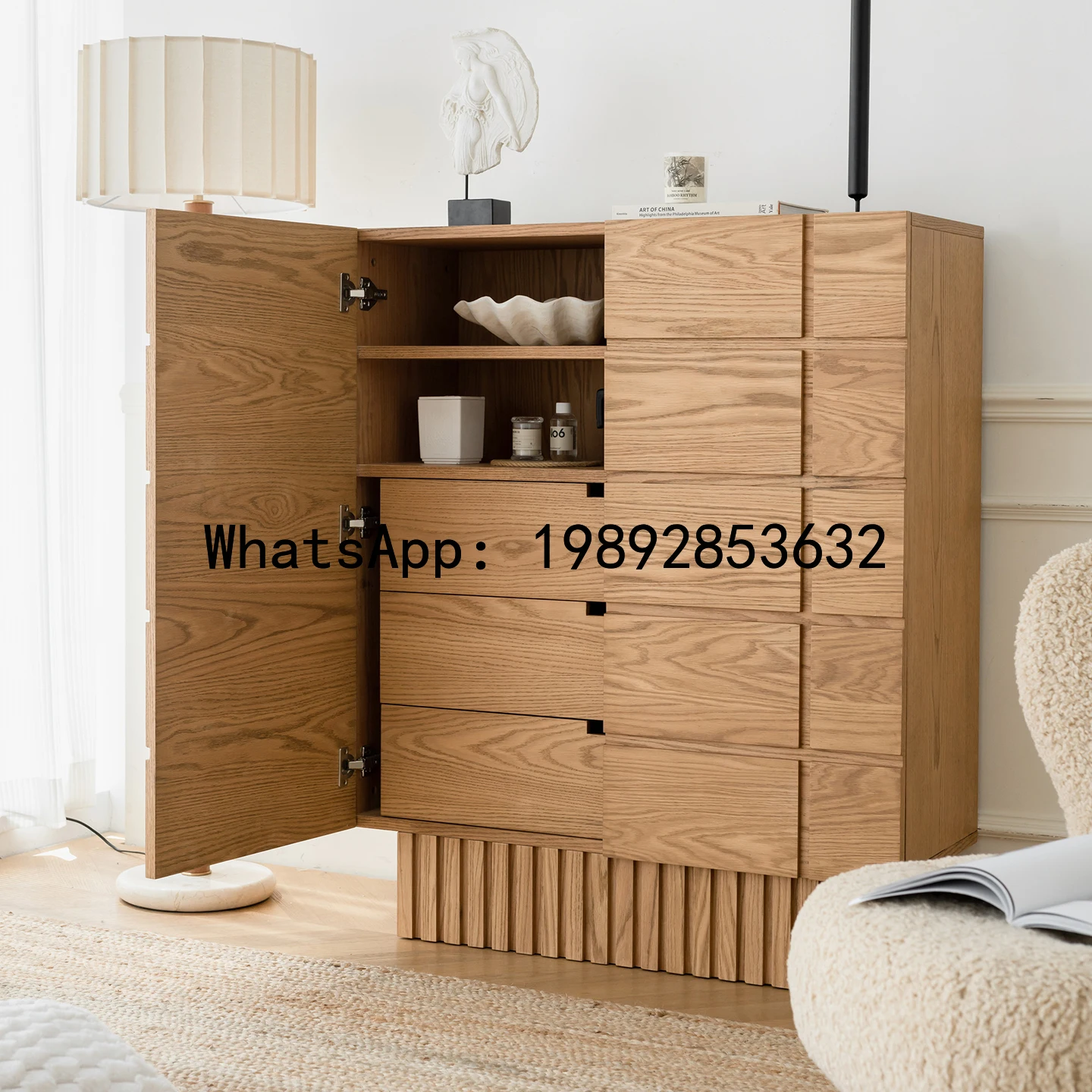 

X5 Natural Wood Style Chest of Drawers Bedroom Storage Cabinet Living Room Organizer Simple Modern Drawer Cabinet