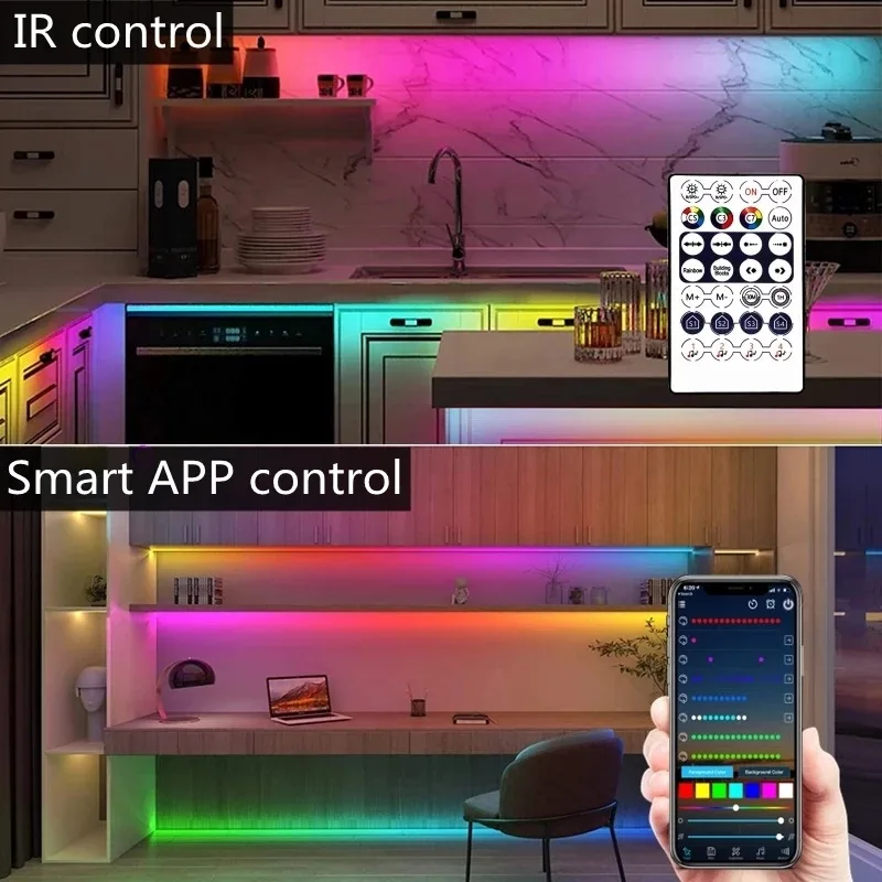 WS2812B 5050 RGBIC Smart LED Strip DC5V Flexible Tuya WIFI RGB Neon LED Light Chasing Effect Lights APP Control for Alexa Google