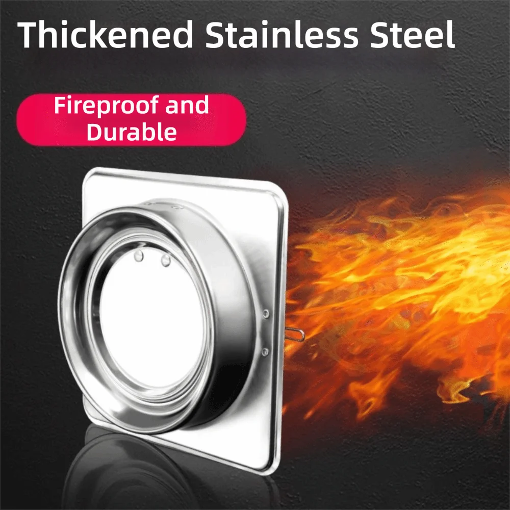 

New Stainless Steel Check Valve Spring Loaded Push Button 100/150/160/170/180mm Anti-Odor Check Valve Range Hood Check Valve