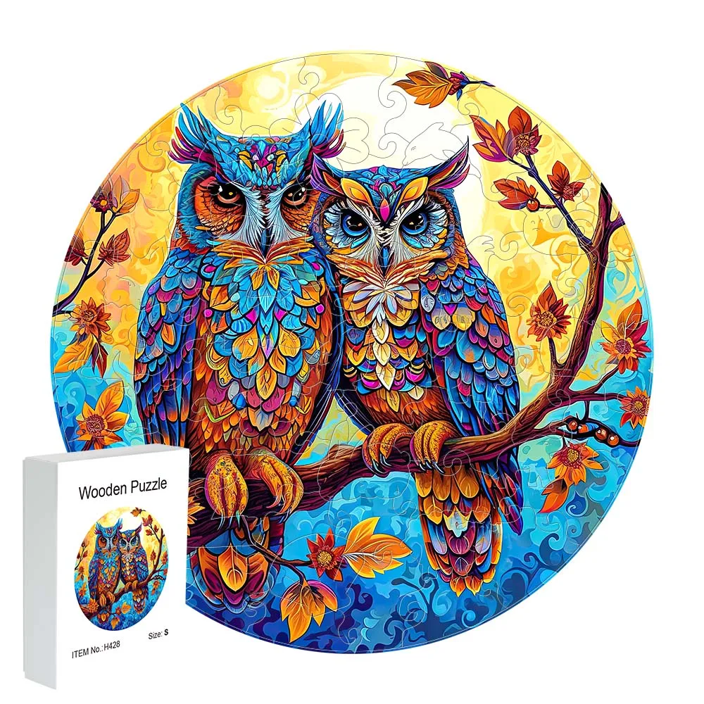 

Wooden puzzle Owl Gift box Exquisite gift Irregular animal shape puzzle personalized senior unique gift Family interactive