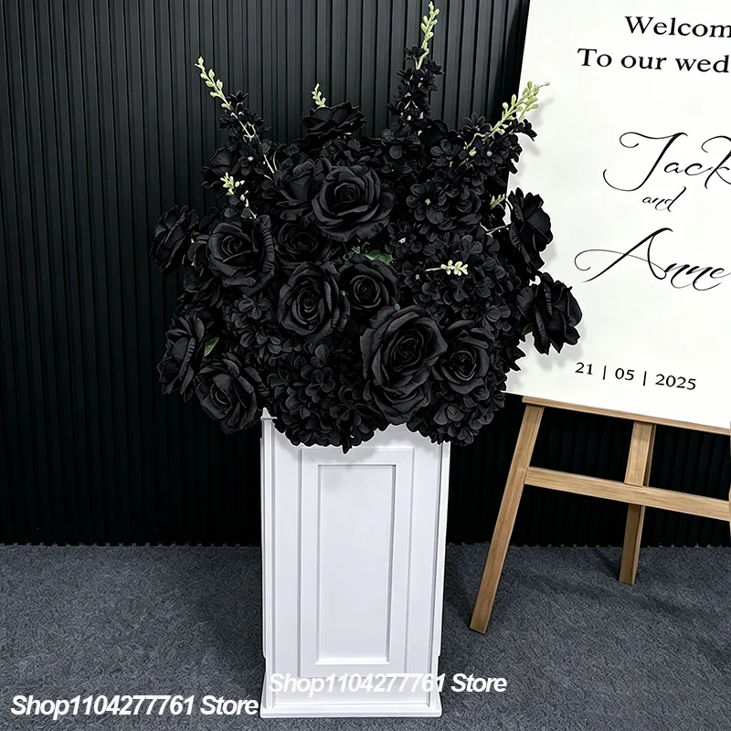 Burgunderrote Rosen Künstliche Blumen Tischdekoration Dunkelrotes Blumenarrangement Hochzeit Esstisch Deko Party Bankett Event Dekoration – Detail 8