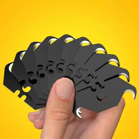 10/20/30pcs Heavy Duty Quick Sharper Cutting Blade Round Head Hook Carpet Cutting T-shaped Wallpaper Art Knife Blade