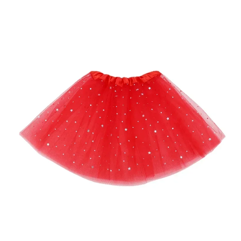 Girls Tulle Star Short Tutu Skirt 3 Layers Children's Fancy Ballet Dancewear Party Costume Ball Gown Mini Skirt for Toddlers image 3
