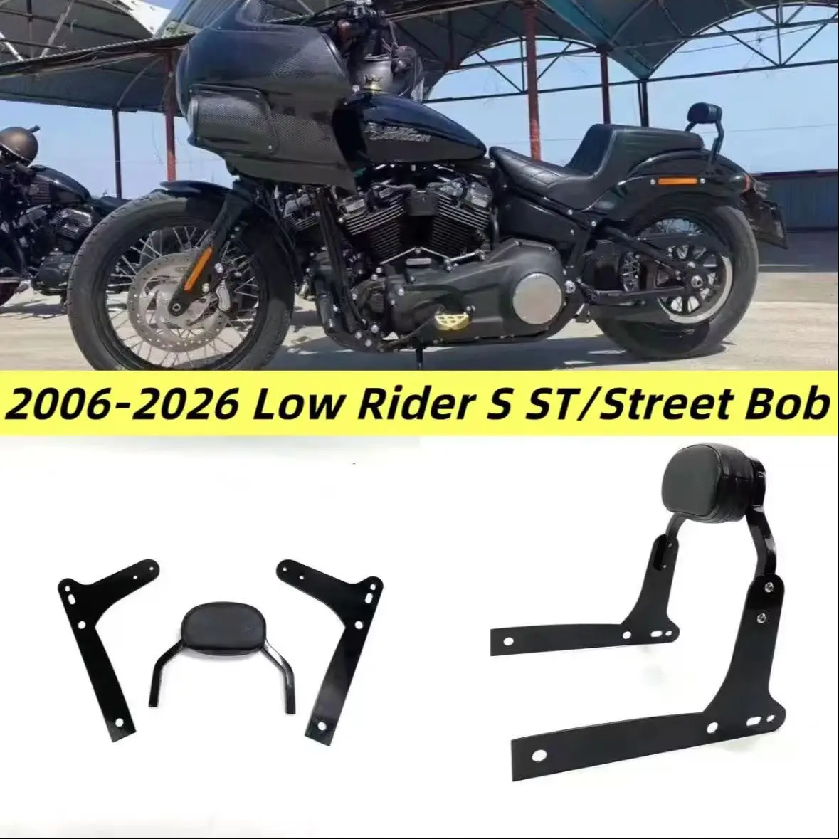 Motorrad DS Mini Beifahrer-Rückenlehne Sissy Bar für Harley Dyna Softail Street Bob LOW Rider FXBB FXLR FXLRS FXLRST Zubehör