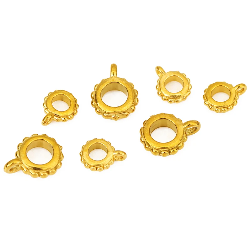 10pcs PVD Never Fade Stainless Steel Necklace Pendants Clasps Connectors  6mm 8mm Pinch Clip Bail Charm Beads For Jewelry Making image 5