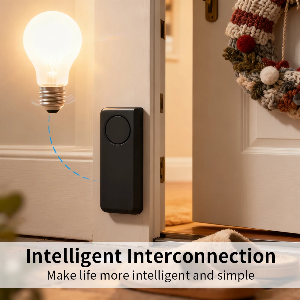 يعمل مستشعر نافذة الباب الذكي Tuya WiFi مع إشعار الحياة الذكية في الوقت الحقيقي وإنذار 90 ديسيبل لأمن المنزل سهل التركيب