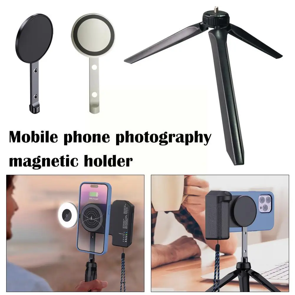 Fotografia telefonu uchwyt magnetyczny stabilizator statywu do 1/4 interfejs telefonu zdjęcie uchwyt Anti-shake Selfie dla Macsafe iph P8F1