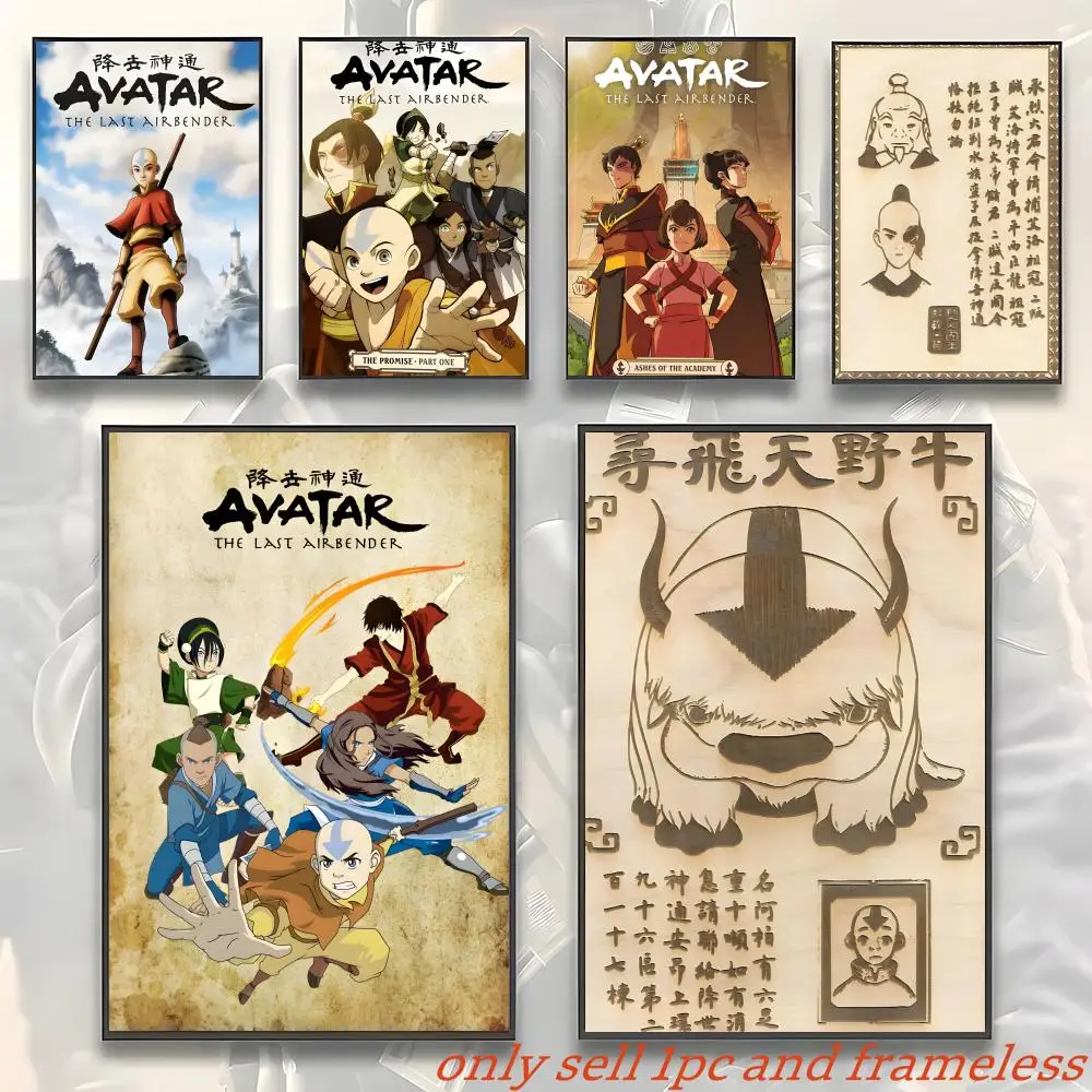 Anime A-Avatar The Last Airbender Cartoon Poster Gift with prints Home bedroom living room decoration promotion and display