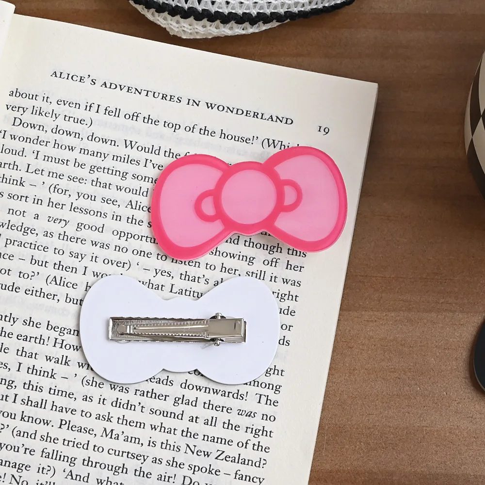 الاتجاه الياباني الجديد سبيكة الراتنج الكرتون القوس مشبك شعر طالب حفلة Kawaii إكسسوارات الشعر المرأة لطيف الجانب كليب منقار البط كليب #4