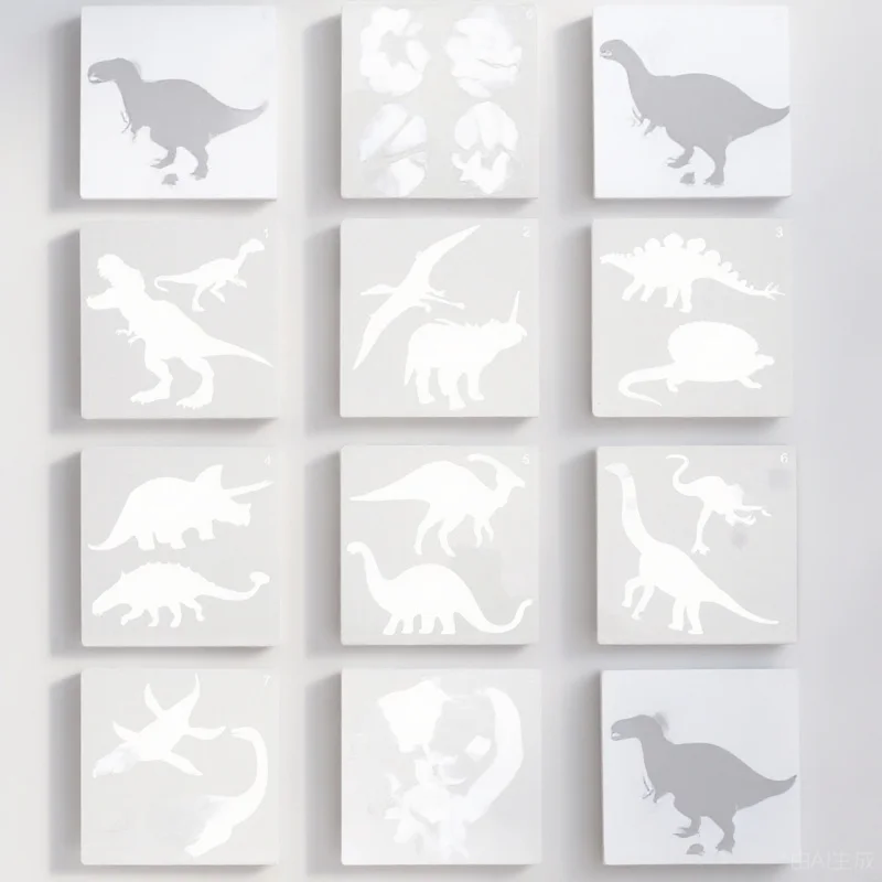 

10pcs Dinosaur Painting Stencils Reusable Art Templates For Diy Drawing Spray Painting Crafts Classroom Activities Safe