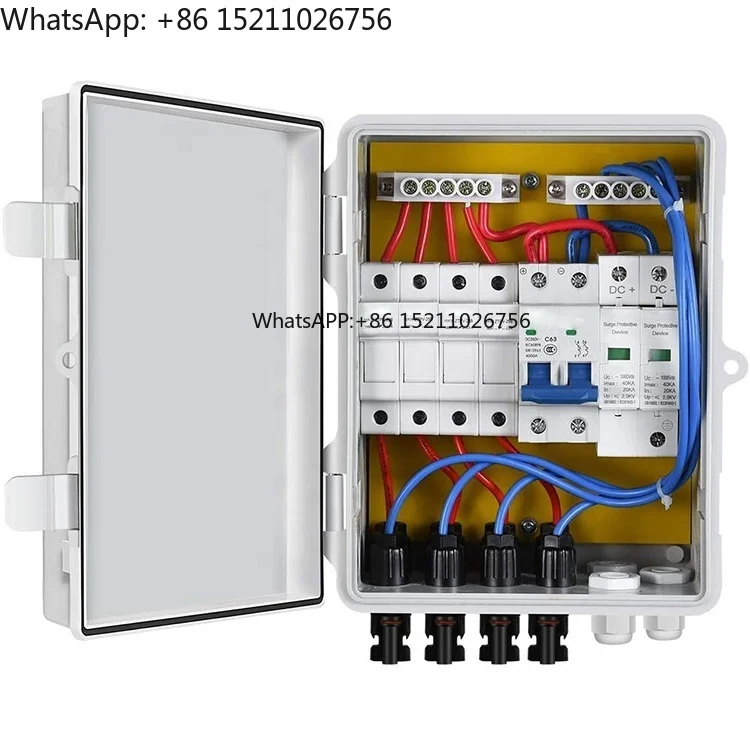 Factory Combiner Box Pv Dc 4 in 1 OUT 4 String 1000V 1200V Pv Array Combiner Box for Solar Panel Power System