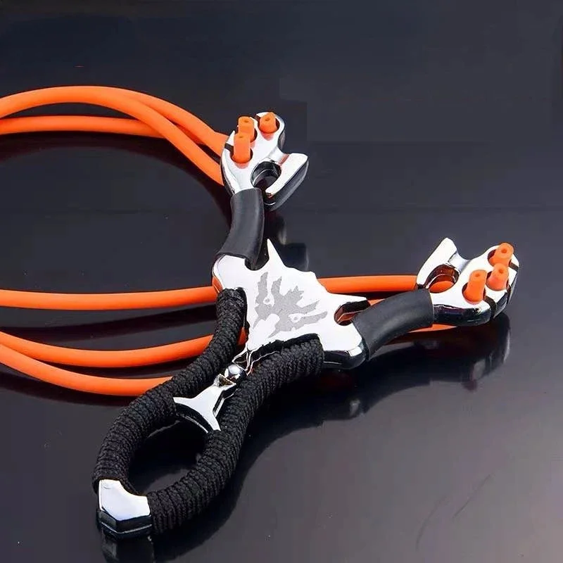 High Quality Outdoor Hunting Shooting Alloy Slingshot with Quality Rubber Band Professional Shooting Game Catapult Tirachinas