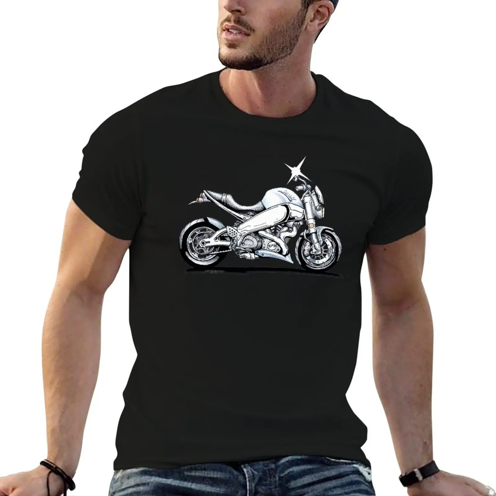 

Buell Lightning T-Shirt man t shirt heavy cotton funny t shirts dark humor T-Shirt