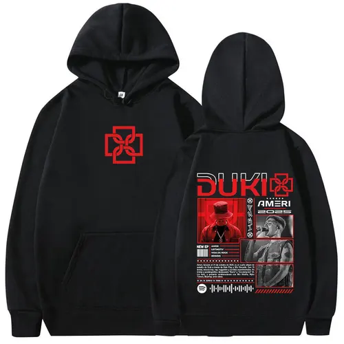 Imagen 1 del producto Sudaderas con capucha de rapero Duki Ameri World Tour 2025, sudadera informal de lana de gran tamaño para hombre y mujer, jerséis de manga larga de Hip Hop a la moda