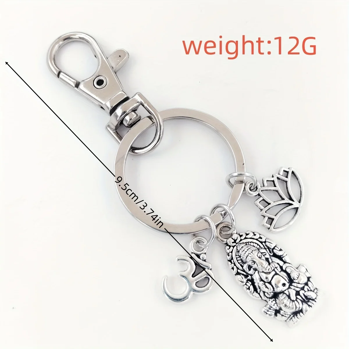 1pc Sacred Elephant Ganesha Keychain For Men, Buddha Keychain, God Of Wealth Elephant Keychain For Men