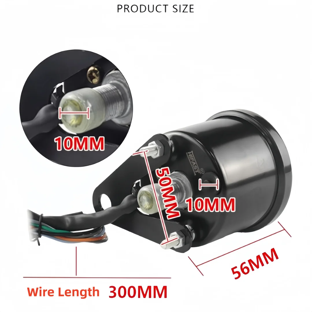 Motorcycle Speedometer Digital Motorcycle Tachometer Speed Gauge LED Odometer Waterproof Tachometer Universal Digital Gauge