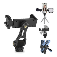 Fixed Bracket Aluminum Alloy Horizontal Vertical Shooting 360 Degree Hot Shoe Mouth Phone Clip Camera Multifunction Phone Clip