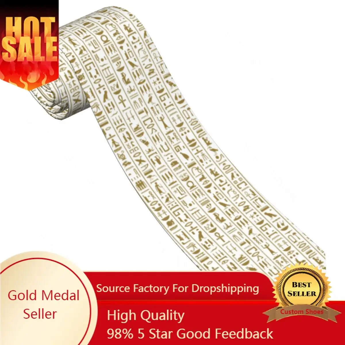 

Mens Tie Classic Skinny Ancient Egyptian Hieroglyphs Neckties Narrow Collar Slim Casual Tie Accessories Gift