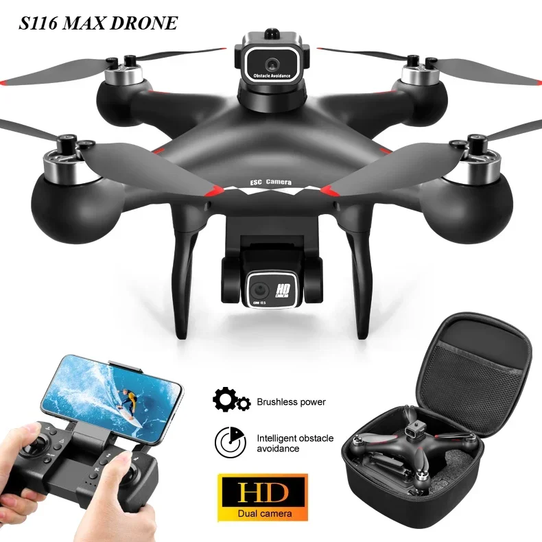 

New S116 Max RC Mini Drone 4K WIFI FPV Camera Quadcopter Profissional Obstacle Avoidance Brushless Electrical Control Dron Toy