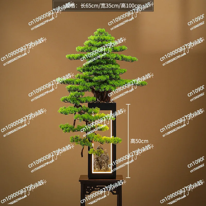 จําลองบ้านยินดีต้อนรับสนยินดีต้อนรับพืชสีเขียวห้องนั่งเล่นต้นไม้ปลอมชั้นโรงแรมตกแต่งขนาดใหญ่