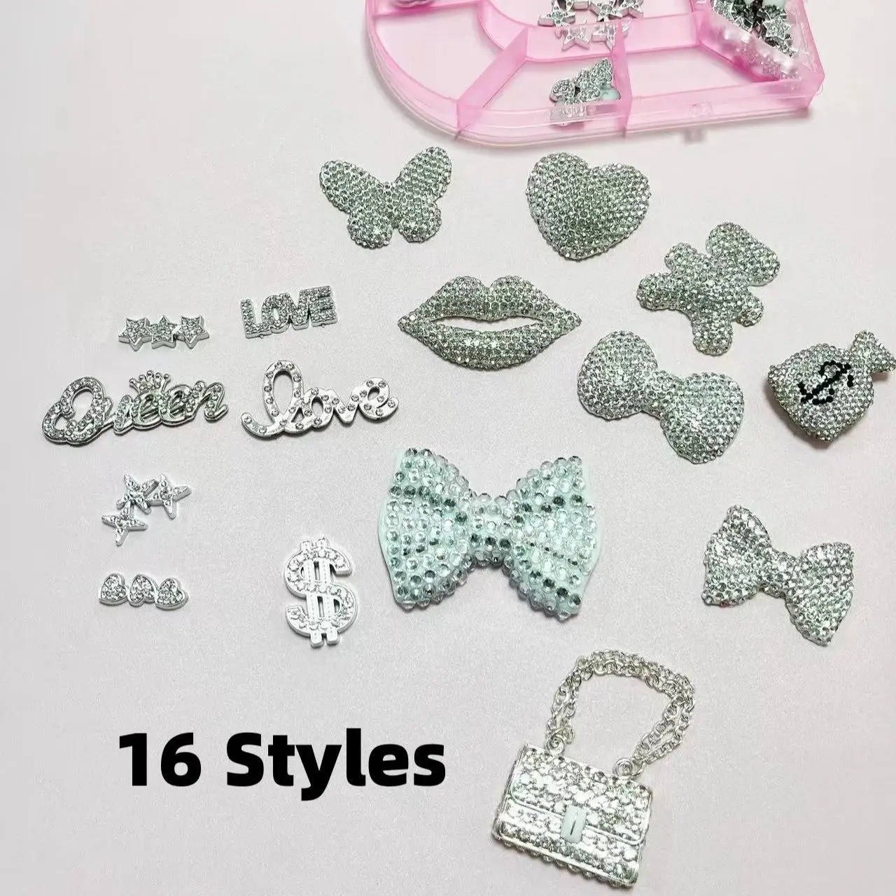 Bundled Luxury Diamond Bow Purse Perfume Bottle Butterfly Purse Lip Queen Star Junk Phone Case Ipadcase Decoration Charm Crafts